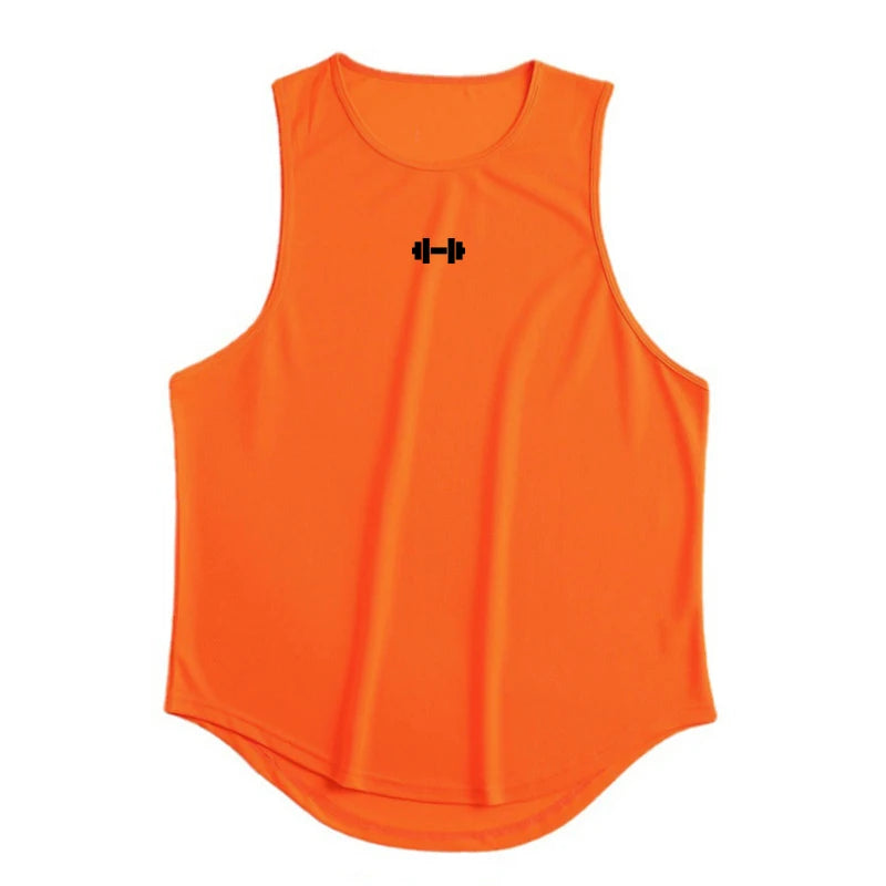 Summer Men's Gym Tank Top Fitness Training Clothing Quick-drying Loose Bodybuilding Sleeveless Shirt Men Fashion Basketball Vest