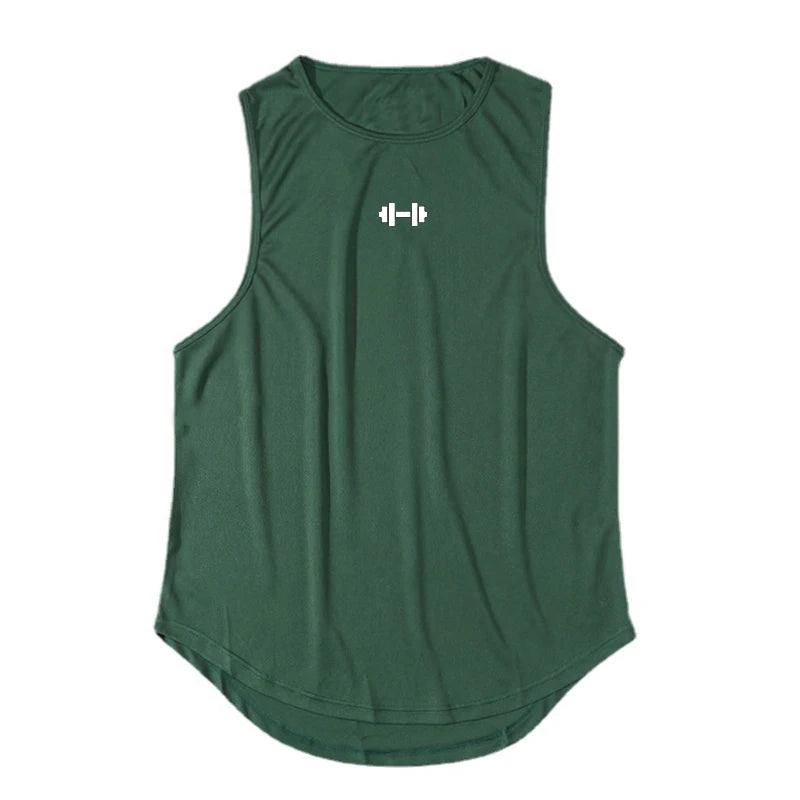 Summer Men's Gym Tank Top Fitness Training Clothing Quick-drying Loose Bodybuilding Sleeveless Shirt Men Fashion Basketball Vest